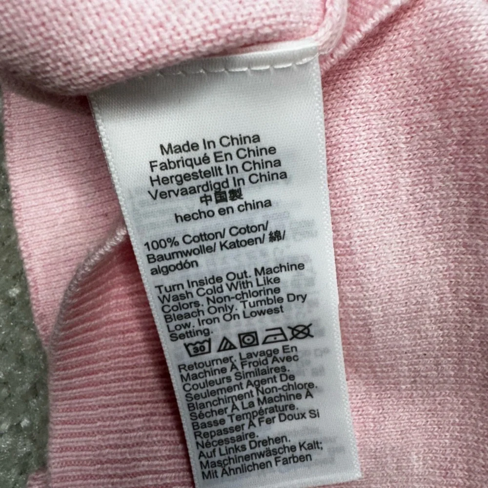 J. Crew Pink Button-Shoulder Sweater-Cotton-Spring
